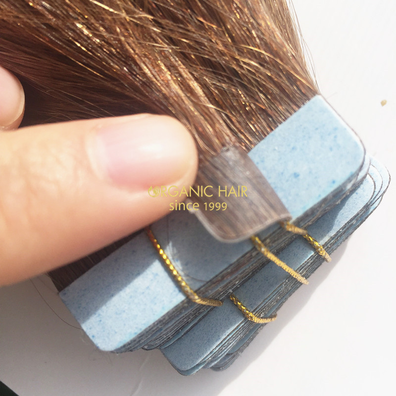 Wholesale virgin russian tape in hair extensions 